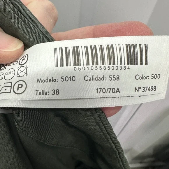 Massimo Dutti Olive Green Wide Leg Trousers High Rise Size 6 5010/558/500 NWT - Picture 9 of 9